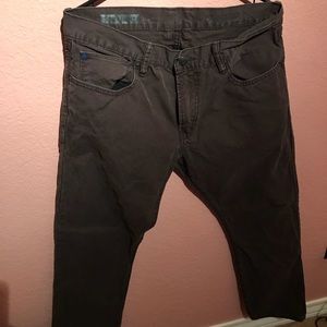 brown straight cut gap jeans